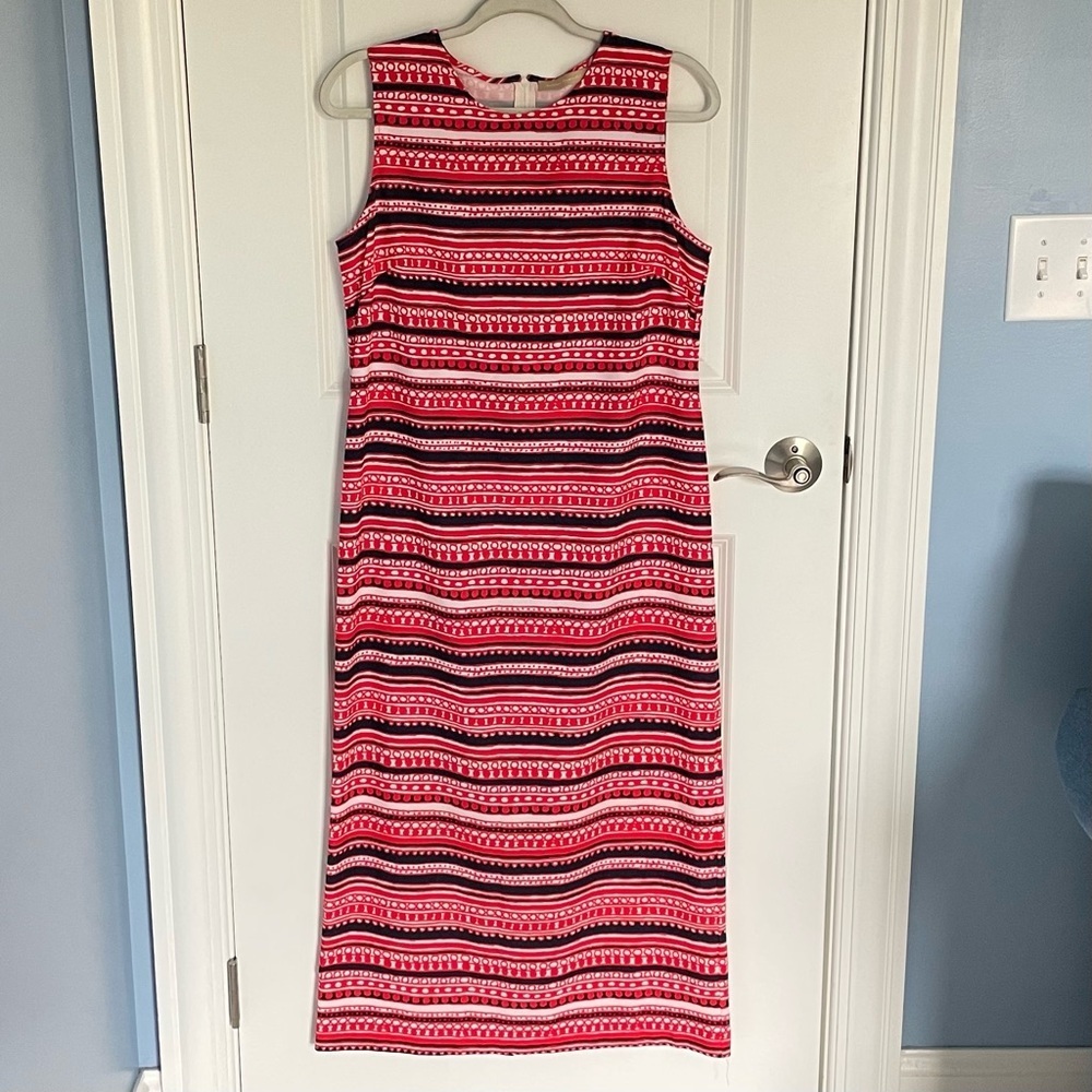 Dolores Promesas Striped Patterned Midi Dress 47475